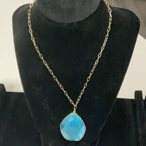 14th & Union NWT Goldtone & Turquoise Jeweled Adjustable Necklace